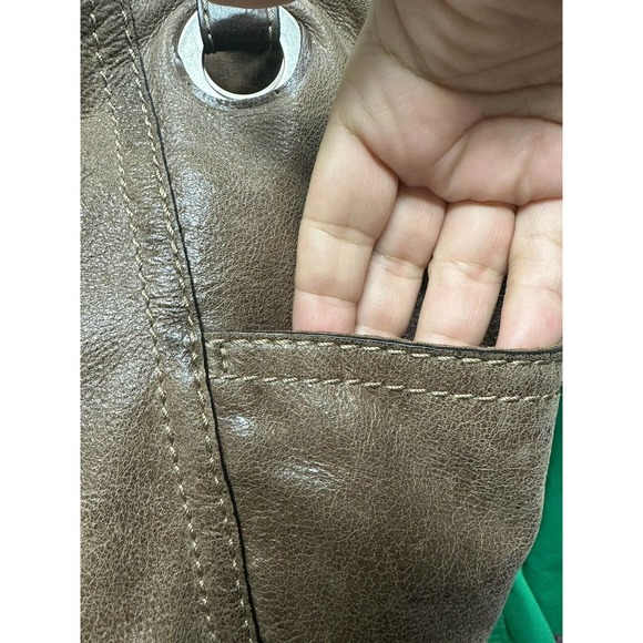 FOSSIL HATHAWAY Brown Leather Shopper Tote Shoulder Handbag Purse Medium - Picture 3 of 5